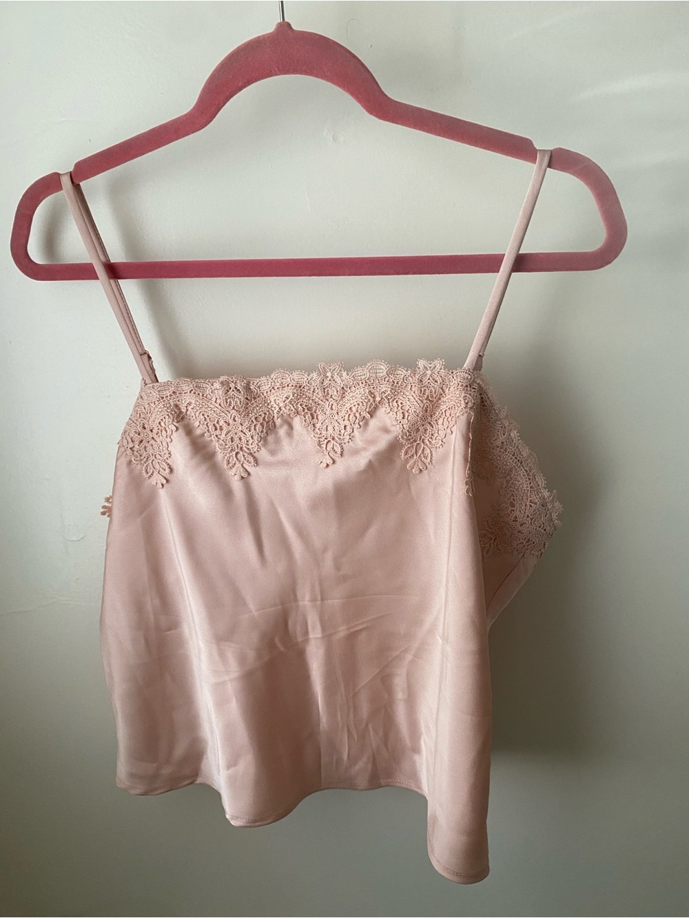 NWT - Blue Tassel - Anthropologie - Blush Lace-Trim Camisole